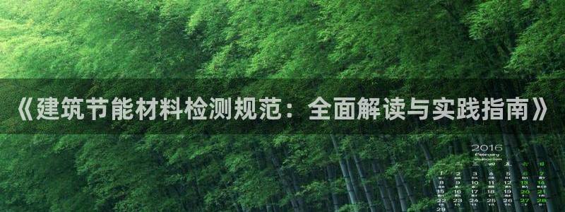 e尊国际可靠吗：《建筑节能材料检测规范：全面解读与实践指南》