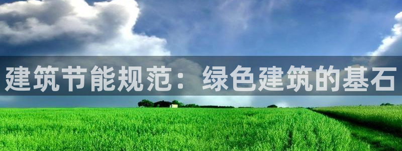 e尊平台：建筑节能规范：绿色建筑的基石