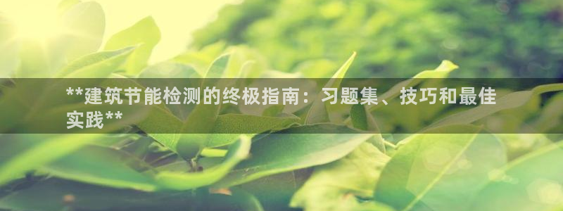 e尊国际客服：**建筑节能检测的终极指南：习题集、技巧和最佳
实践**