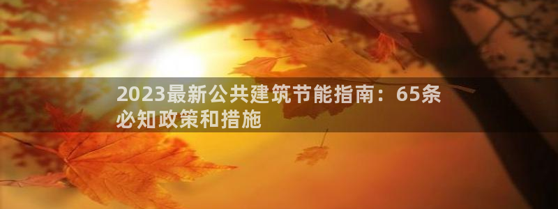 e尊国际娱乐官网地址：2023最新公共建筑节能指南：65条
必知政策和措施