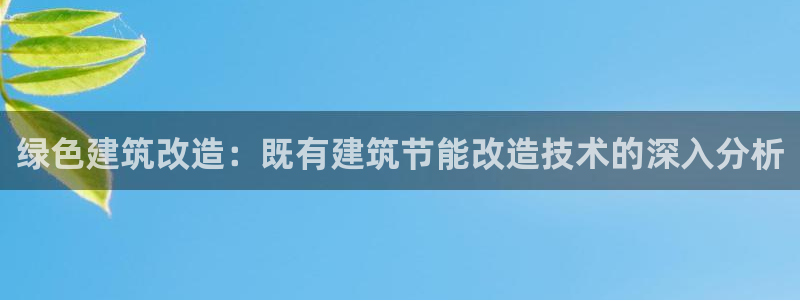 e尊国际官方网站：绿色建筑改造：既有建筑节能改造技术的深入分析